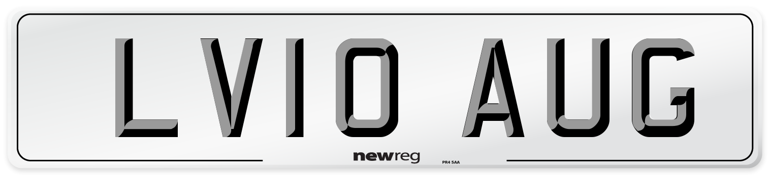 LV10 AUG Number Plate from New Reg